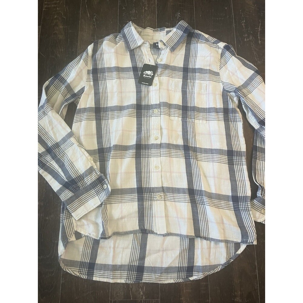 Roots All Seasons Relaxed Shirt Women’s Size Small Button Down Wind Chime New